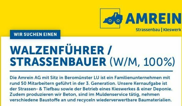 Walzenführer/Strassenbauer (w/m, 100%)